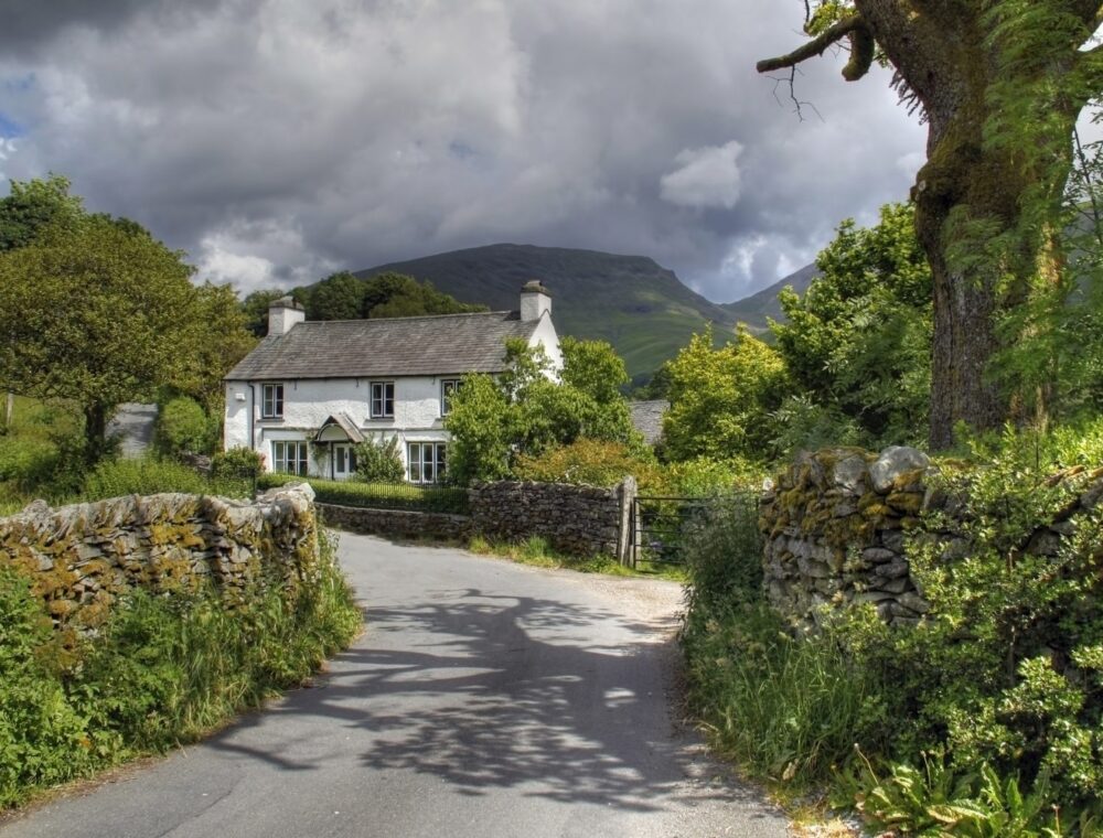 Pretty Cumbrian cottage near Grasmere, The Lake District, England.